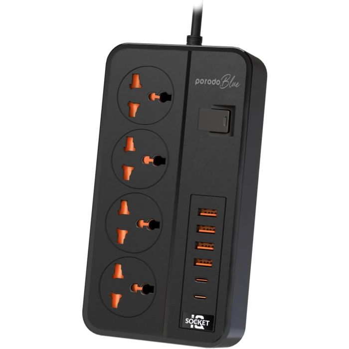 Porodo 4 AC Socket Power Strip 2x USB C Nigeria