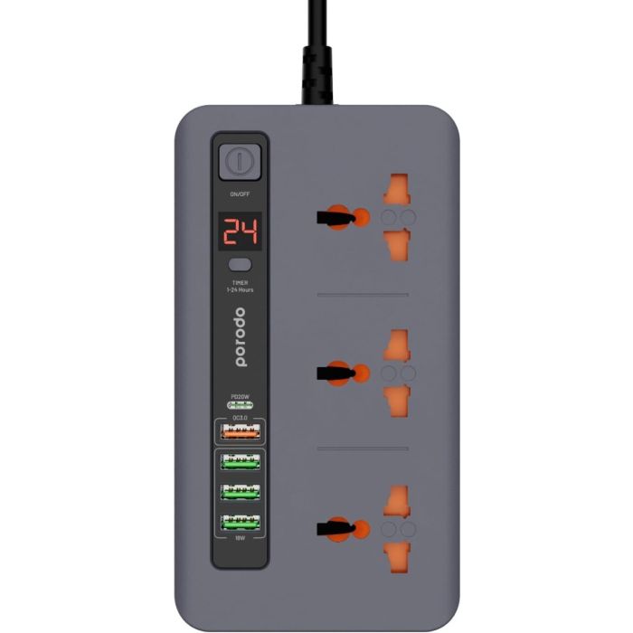 Porodo 4 AC Socket Power Strip 3000W in Nigeria