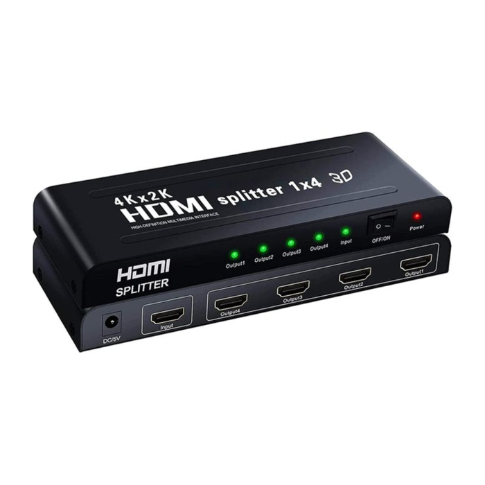 HDMI 4K 1x4 Splitter | 4 Ports With HDMI + A/V source