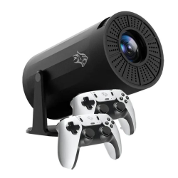2-in-1 Professional Gaming Projector with Integrated Game Chip, Dual Wireless Controllers, 4K Decoding, and Built-in Cinematic Speakers