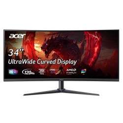 Acer Nitro ED340CU J0biipx 34-inch Curved WQHD Monitor — 120Hz Refresh — 1ms VRB — 1500R Curve — AMD FreeSync™