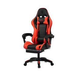 Deadskull Professional Leather Gaming Chair with Retractable Footrest, High-Back Ergonomic Design, Adjustable Recline, and Heavy-Duty Steel Frame