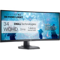 Dell S3422DWG 34-inch WQHD Curved Gaming Monitor | 144Hz Refresh Rate, 1ms MPRT