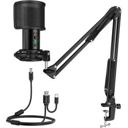 FIFINE T683 USB Microphone Kit | Condenser Array Mic With Boom Arm