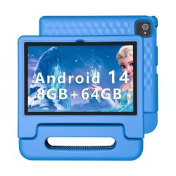 Green Lion GL-KID07 Kids Educational Tablet with 64GB Storage, Blue Rugged Shockproof Case, and Parental Control Suite