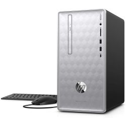 HP Factory Recertified Pavilion 590-P0047c Desktop PC — Intel Pentium Gold G5400T — 8GB RAM — 1TB HDD — 2GB Radeon