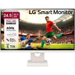 LG 25-inch MyView Smart Monitor — White Chassis —  Built-in Speakers — 25SR50F-W