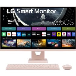 LG 27-inch MyView Smart Monitor | Pink Edition,  webOS, Wireless Desktop Bundle - 27SR5BF-P