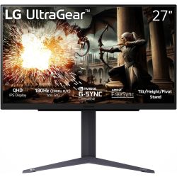 LG 27-inch UltraGear™ QHD IPS Gaming Monitor — 180Hz — 1ms — G-Sync Compatible — 27GS75Q-B