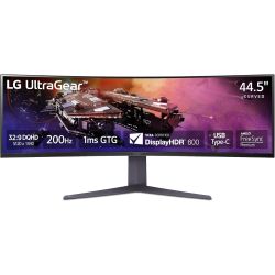LG 45-inch UltraGear™ QHD Curved Gaming Monitor — 200Hz — 1ms — USB Type-C — 1500R — 45GR75DC-B