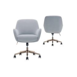 LILLIAN AUGUST Elyse Plush Velvet Home Office Chair — Pneumatic Height Adjustment— Tilting & Locking
