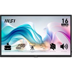 MSI 15.6” FHD Portable Monitor — Model PRO MP165 E6 CT — 100Hz Refresh Rate — IPS Technology — Ultra-Slim Design