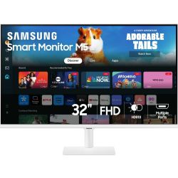 Samsung 32-inch Smart Monitor M5 (M50D) FHD — Streaming TV — Speakers — White — LS32DM501ENXZA