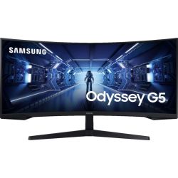 Samsung 34-inch Odyssey G55T WQHD 165Hz 1ms (MPRT) HDR Curved Gaming Monitor — 1000R — LC34G55TWWNXZA